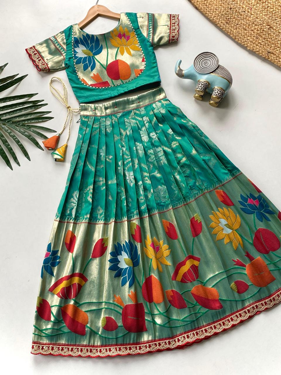 Festive Wear South Style Silk Lehenga Choli For Girls