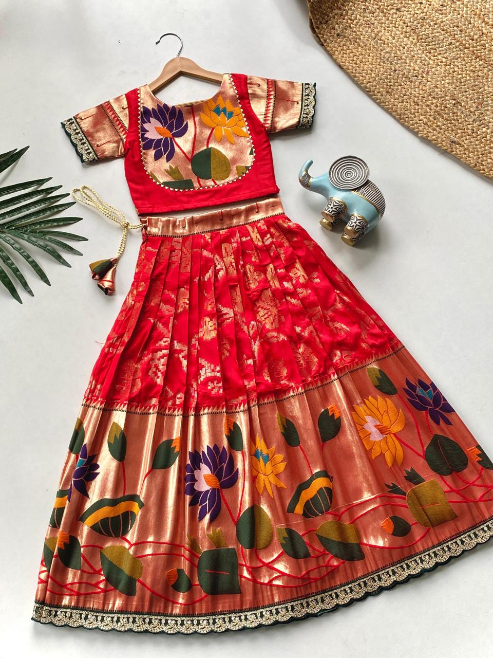 Festive Wear South Style Silk Lehenga Choli For Girls
