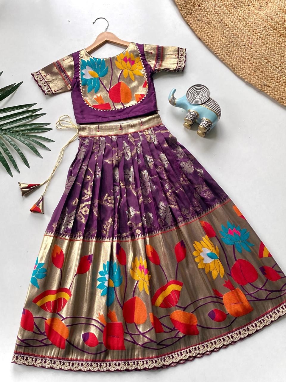 Festive Wear South Style Silk Lehenga Choli For Girls