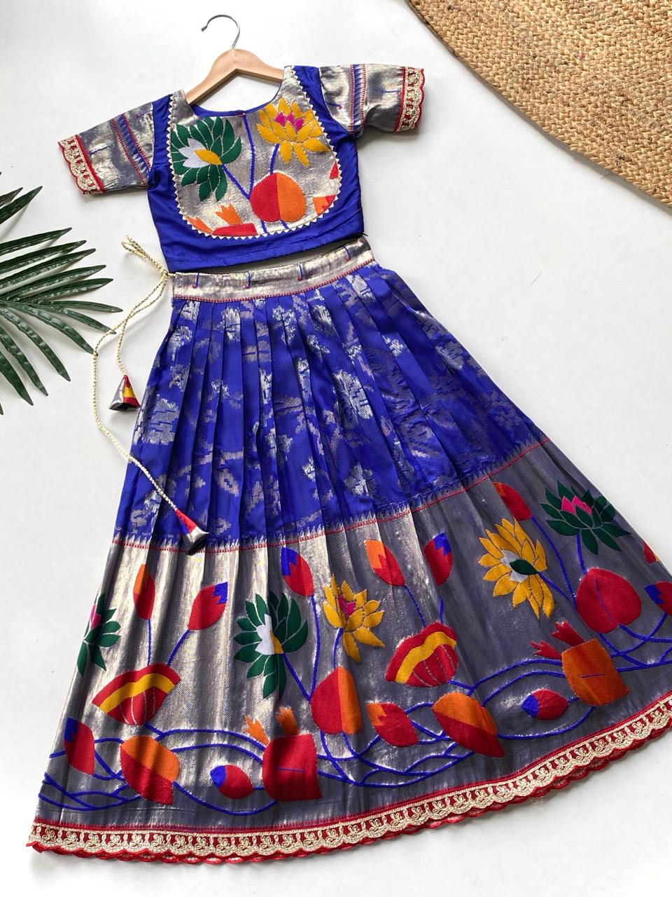 Festive Wear South Style Silk Lehenga Choli For Girls