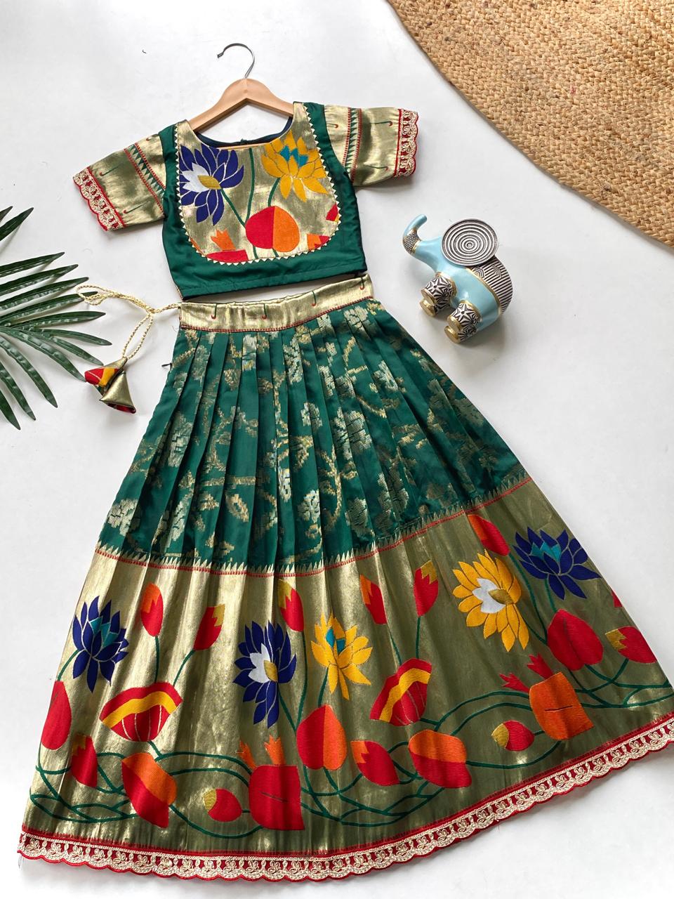 Festive Wear South Style Silk Lehenga Choli For Girls
