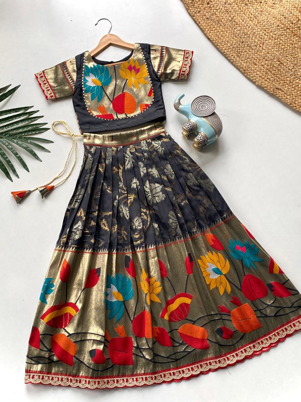 Festive Wear South Style Silk Lehenga Choli For Girls
