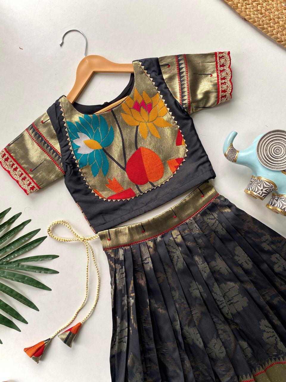 Festive Wear South Style Silk Lehenga Choli For Girls