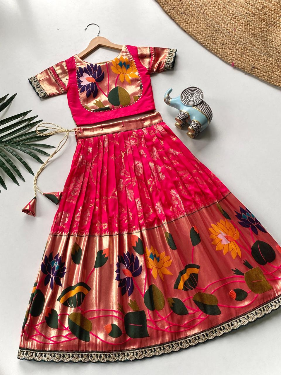 Festive Wear South Style Silk Lehenga Choli For Girls