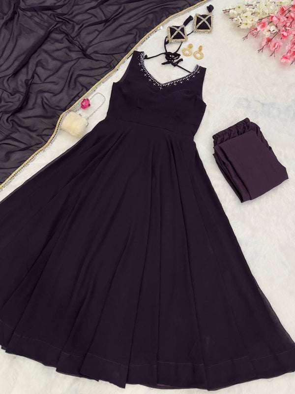 Exclusive Black Color Georgette Anarkali Suit