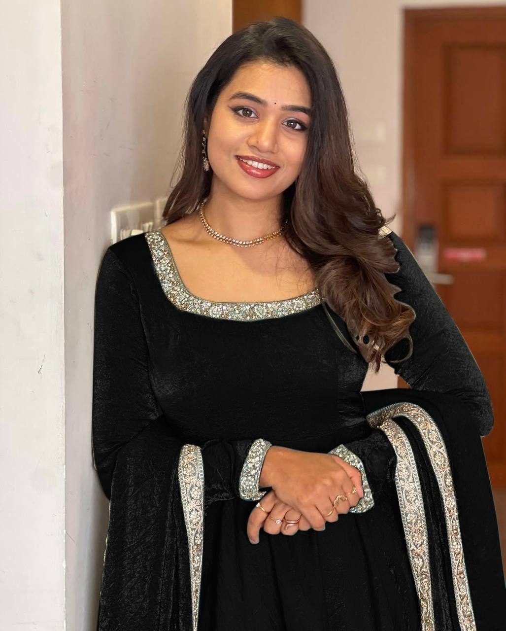 Wedding Wear Black Heavy Fandy Silk With Embroidery Sequence Work Designer Gown