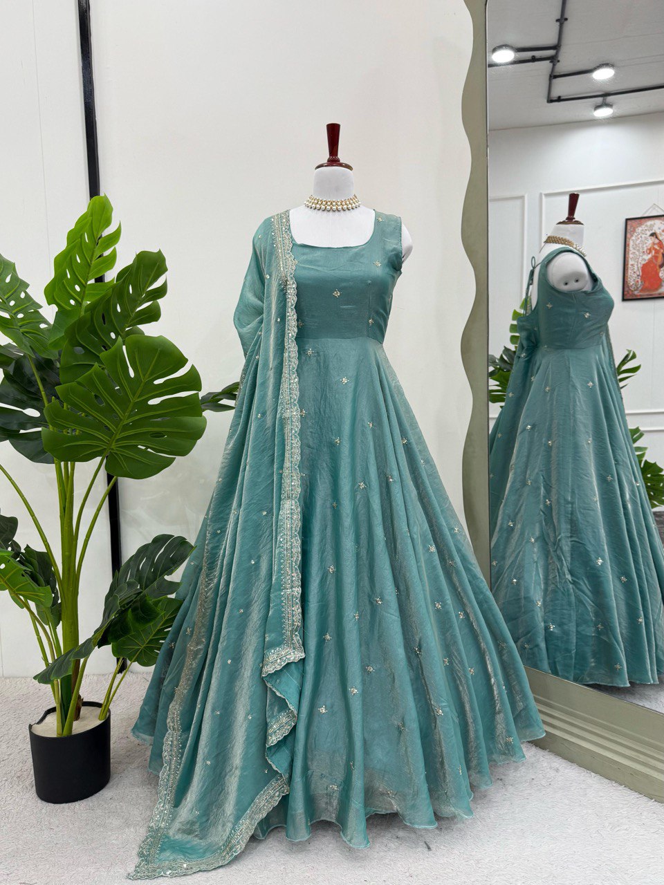 Beautiful Sky Blue Color Fancy Silk And Thread With Sequence Work Lehenga Choli