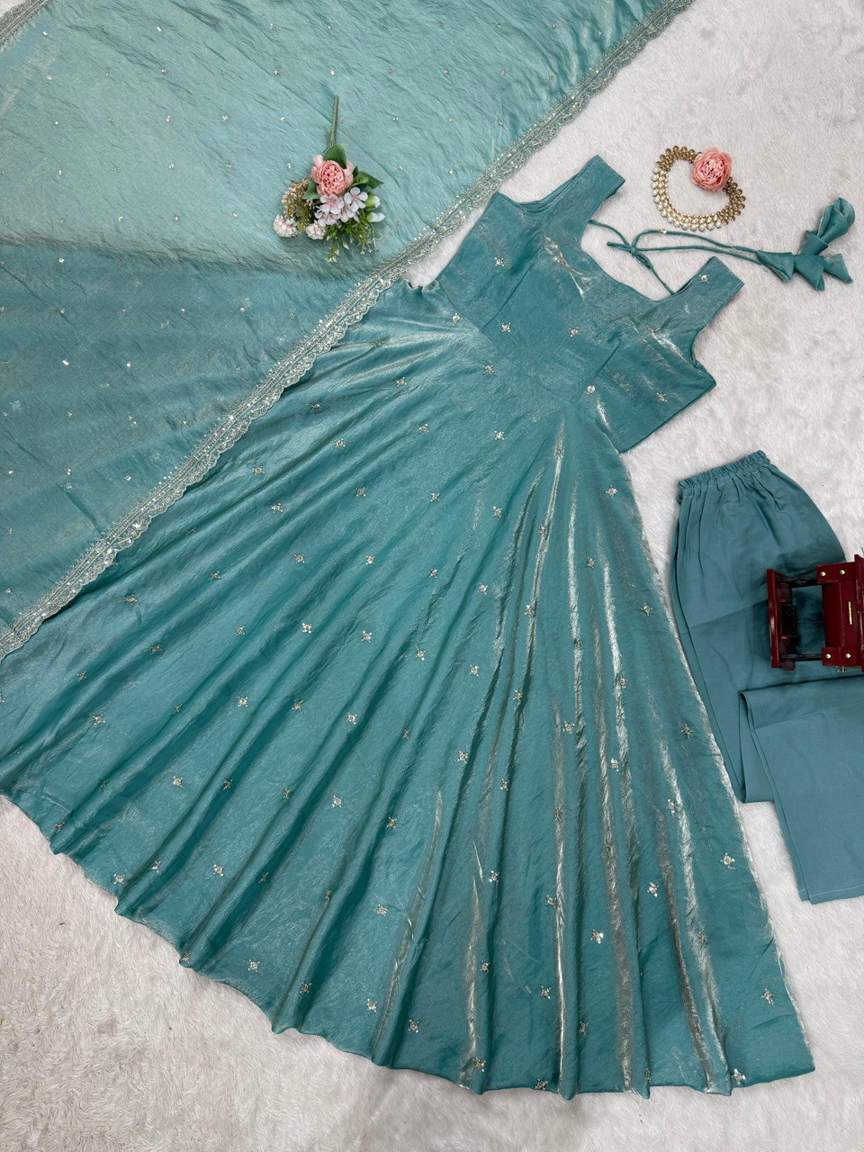 Beautiful Sky Blue Color Fancy Silk And Thread With Sequence Work Lehenga Choli