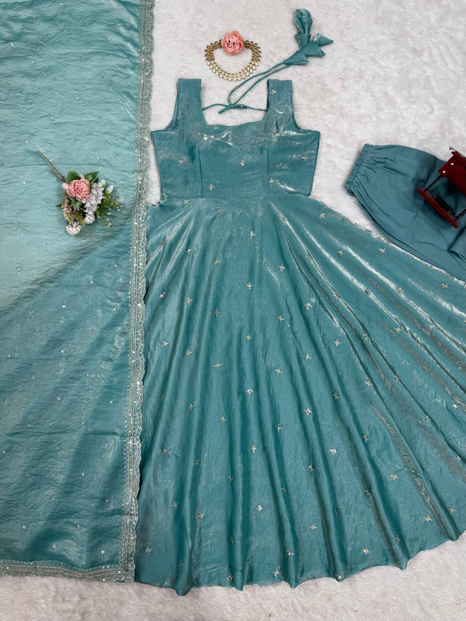 Beautiful Sky Blue Color Fancy Silk And Thread With Sequence Work Lehenga Choli