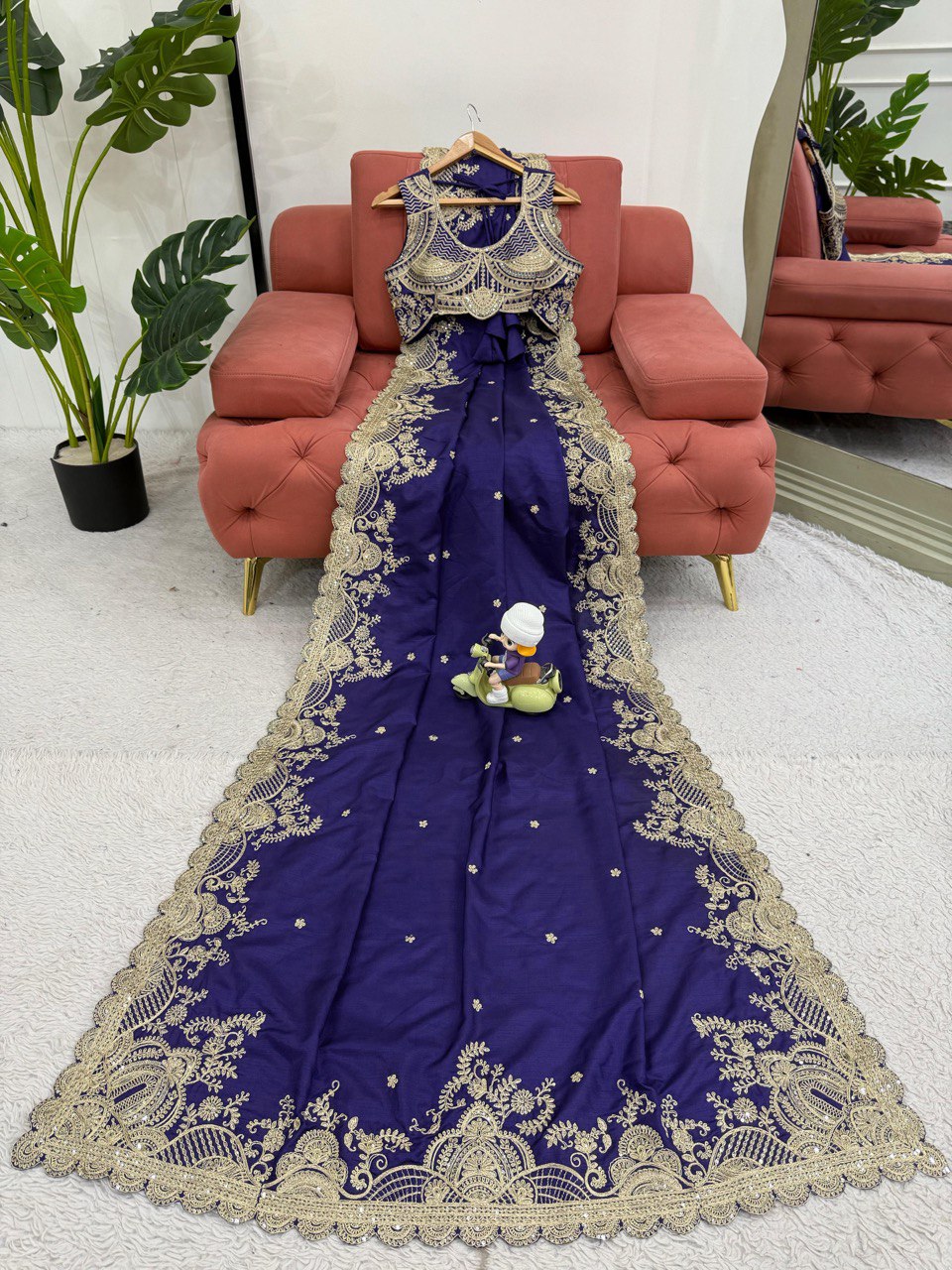 Presenting Blue Color Rangoli Silk And Coding With Sequence Work Saree