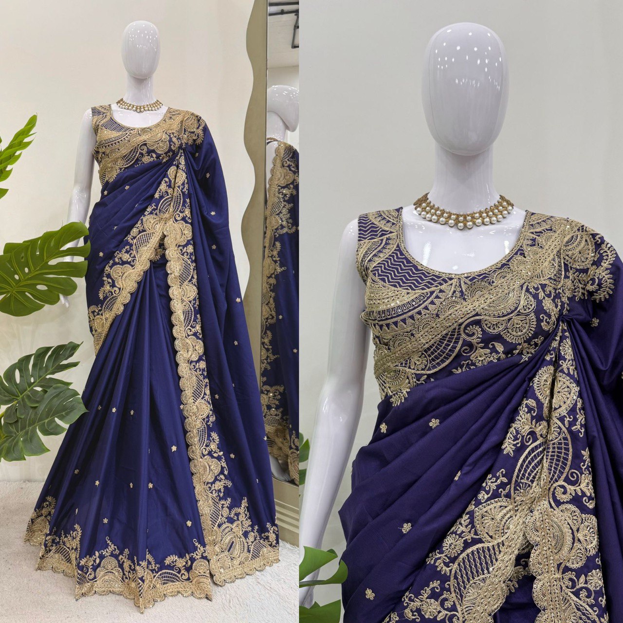 Presenting Blue Color Rangoli Silk And Coding With Sequence Work Saree