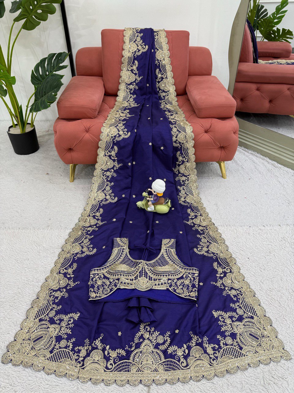Presenting Blue Color Rangoli Silk And Coding With Sequence Work Saree
