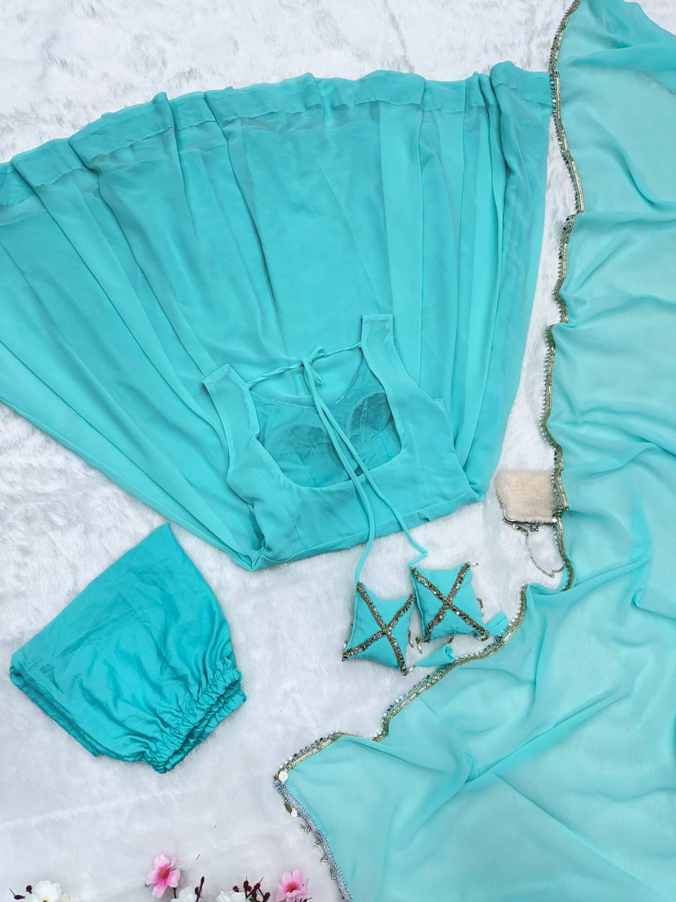 Exclusive Sky Blue Color Georgette Anarkali Suit