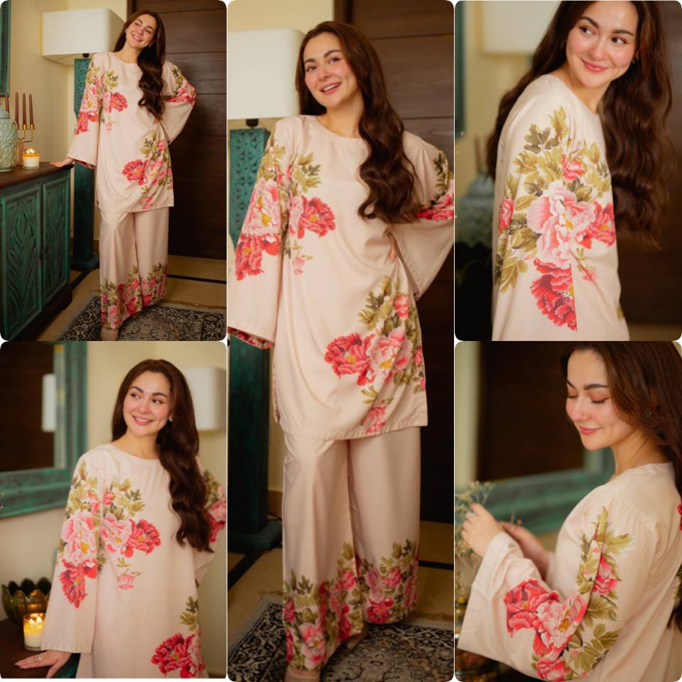 Festive Wear Peach Color Pure Natural Crepe With Digital Printed Designer Palazzo Suit