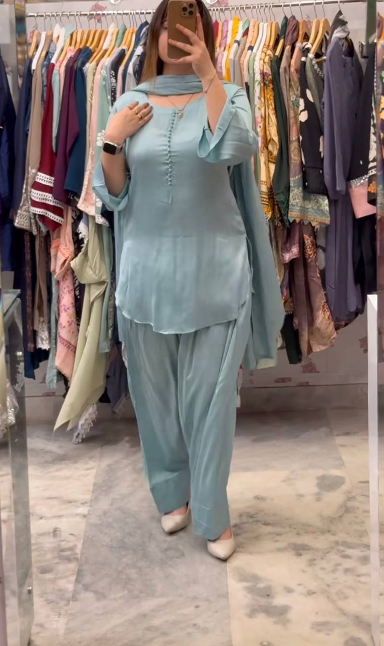 Designer Grey Color Farshi Style Patiyala Salwar Suit