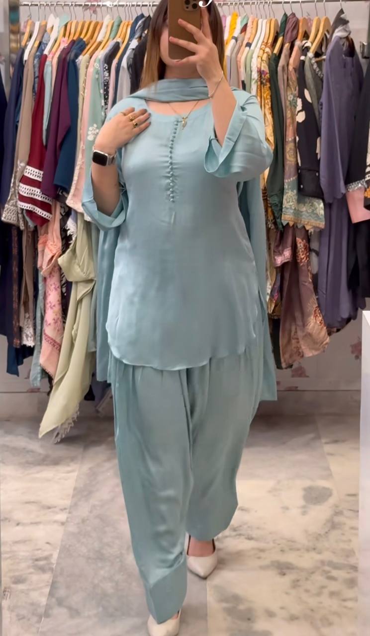 Designer Grey Color Farshi Style Patiyala Salwar Suit