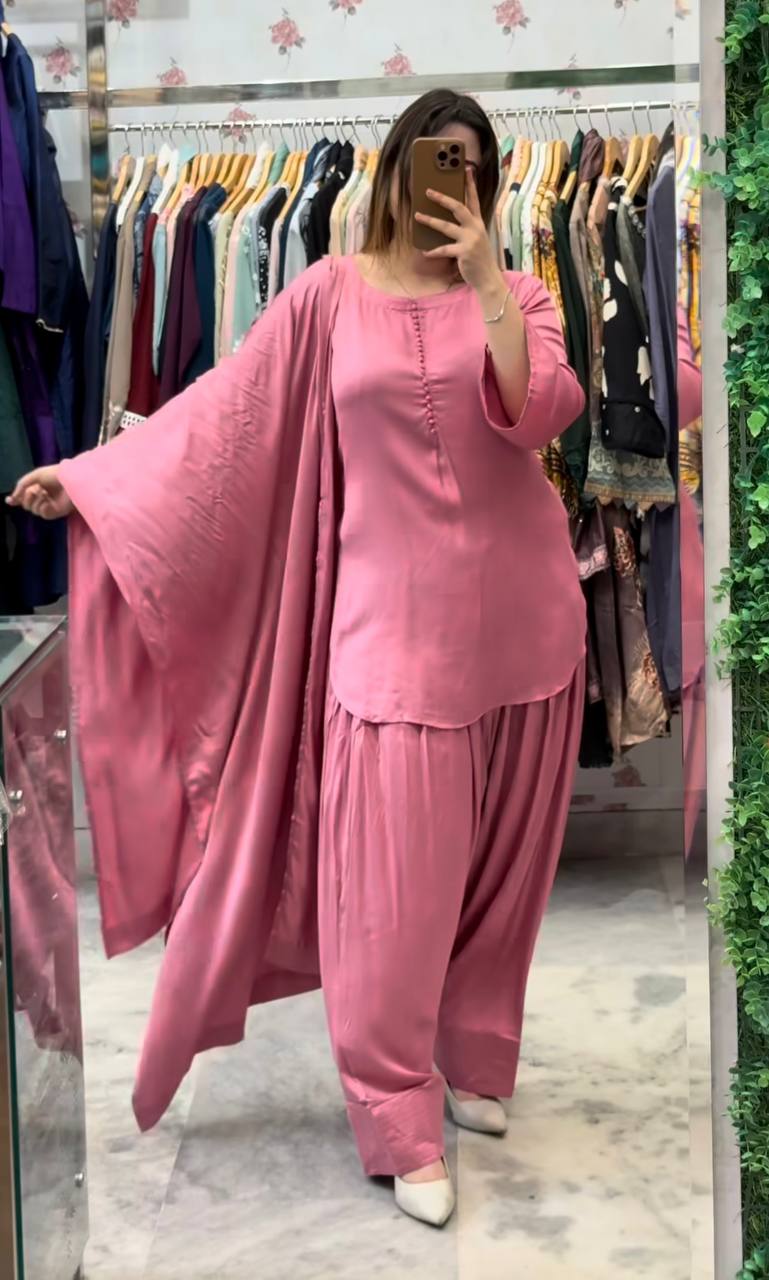 Designer Pink Color Farshi Style Patiyala Salwar Suit