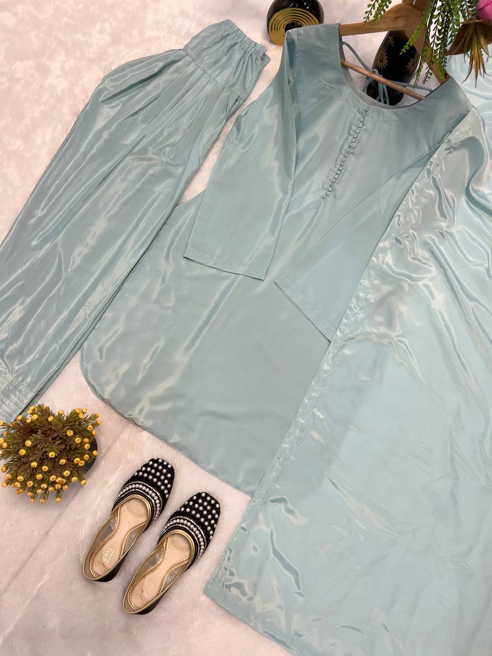 Designer Grey Color Farshi Style Patiyala Salwar Suit