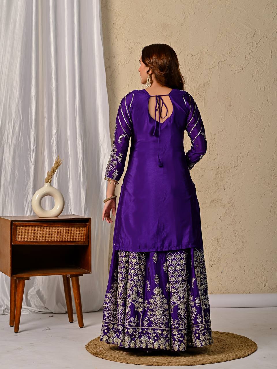 Designer Royle Blue Color Heavy Sequins Embroidered Wedding Wear Top WIth Lehenga