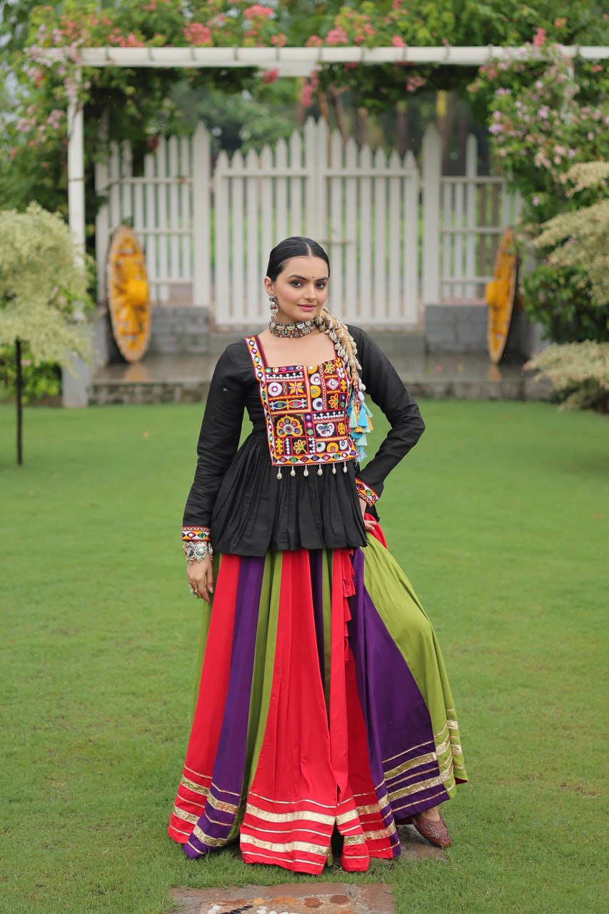 Attractive Multicolor Navratri Special Lehenga Choli Ready To Wear
