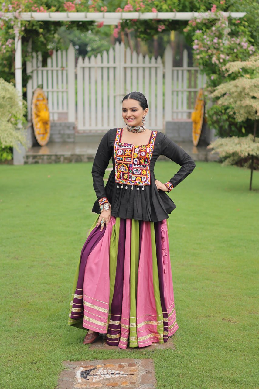 Attractive Multicolor Navratri Special Lehenga Choli Ready To Wear