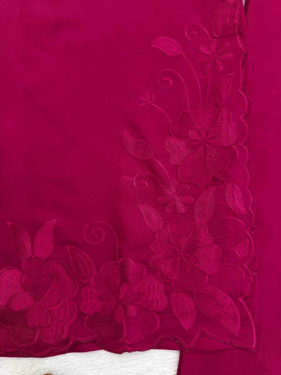 Charming Pink Color Roman Thread With Sequence Work Palazzo Suit ...