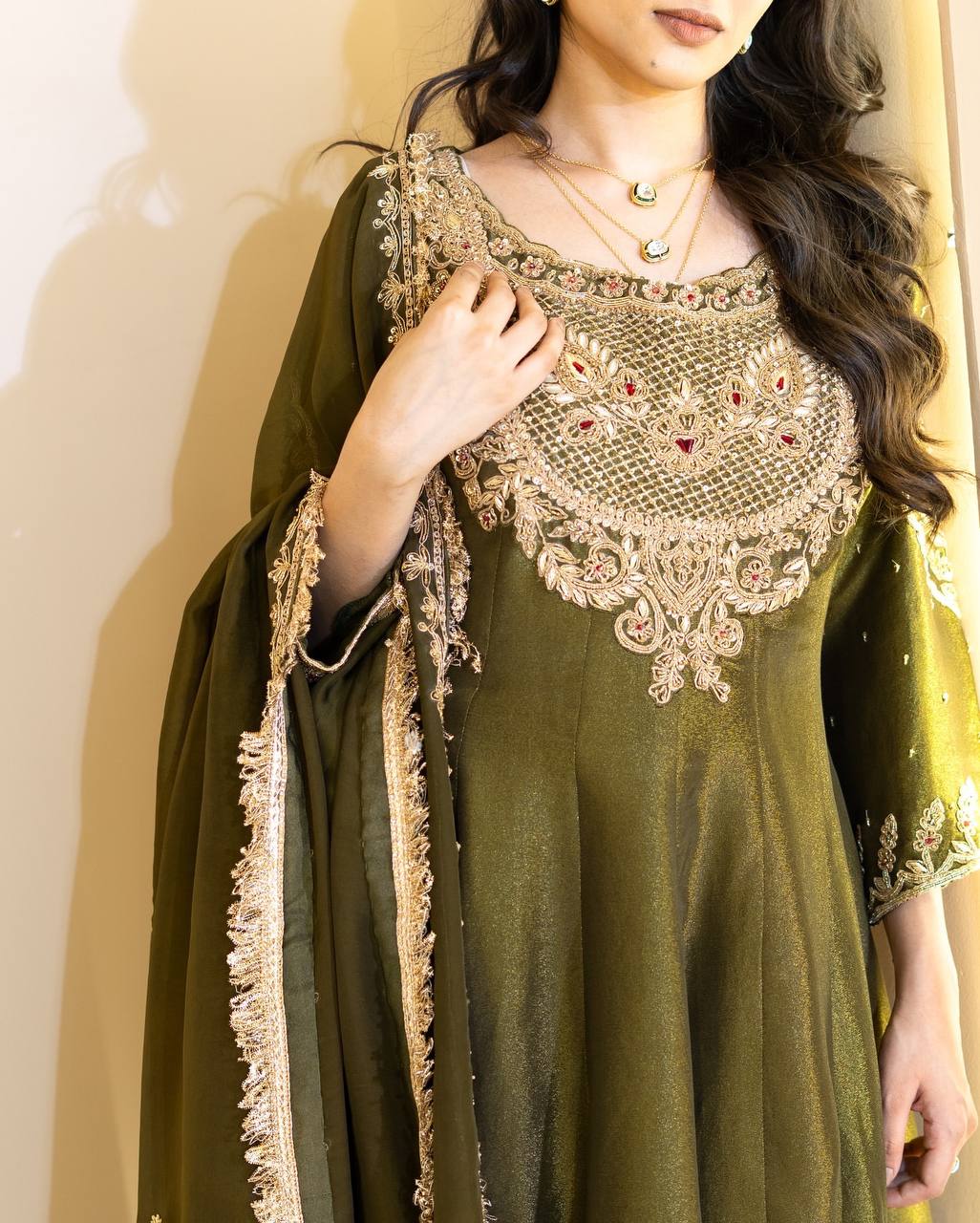 Party Wear Green Color Heavy Simar Silk And Embroidery With Sequence Work Designer Sharara Suit