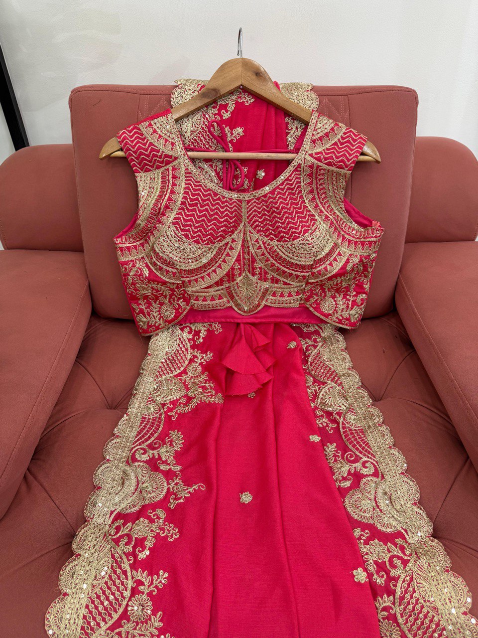 Fnction Wear Red Color Vichitra Silk Coding And Sequin Embroidery Work Saree