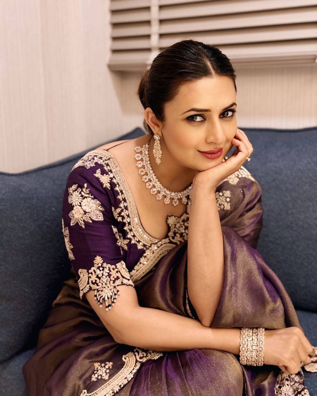 Celebrity Wear Soft Copper Gold Weave Silk Beautiful Sequins And Zari Embroidery Work Bollywood Saree