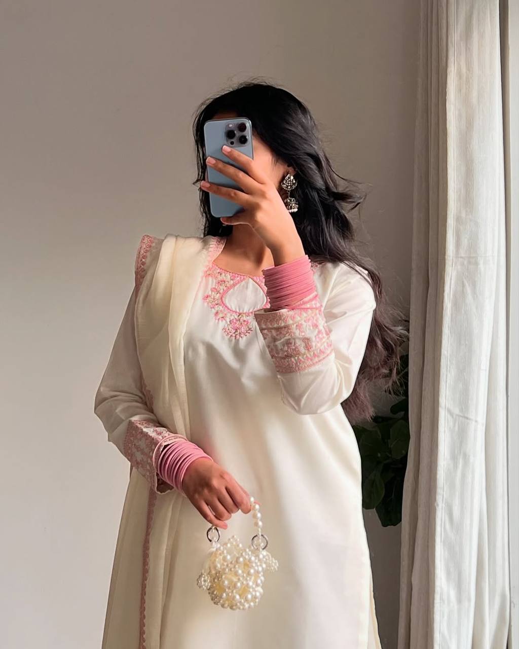 Festive Wear Off White Color Rayon Cotton Silk With Sequins And  Embroidery Zari Work Designer Salwar Suit