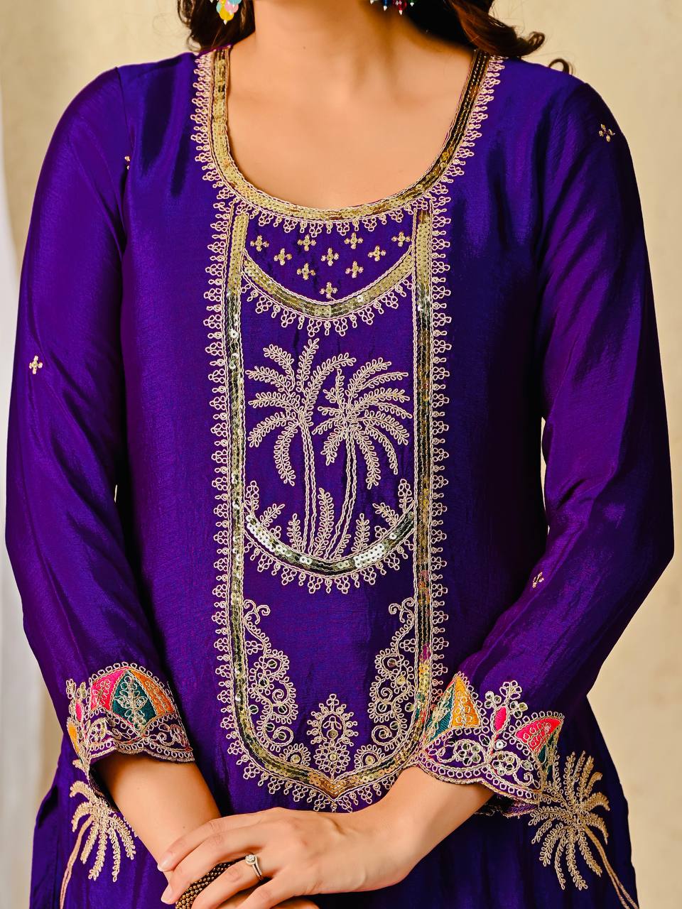 Stylish Purple Color Heavy Work Designer Salwar Suit