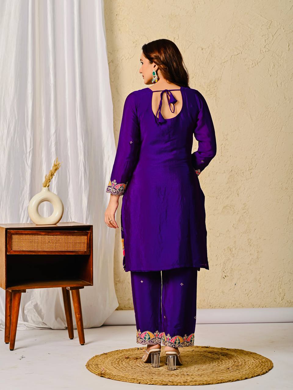 Stylish Purple Color Heavy Work Designer Salwar Suit