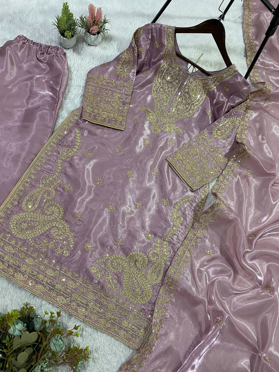 Designer Pink Color Cording Sequence Embroidered Salwar Suit – Vastra Shop