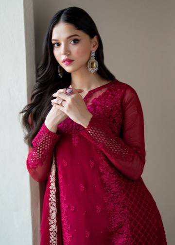 Gorgeous Maroon Color Embroidered Designer Palazzo Suit