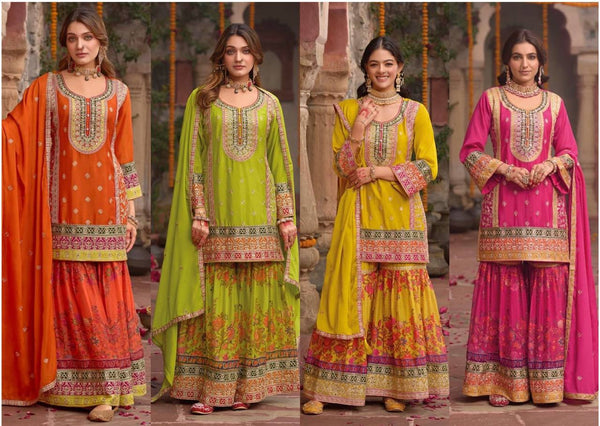 Beautiful Embrodered Designer Pakistani Sharara Suit