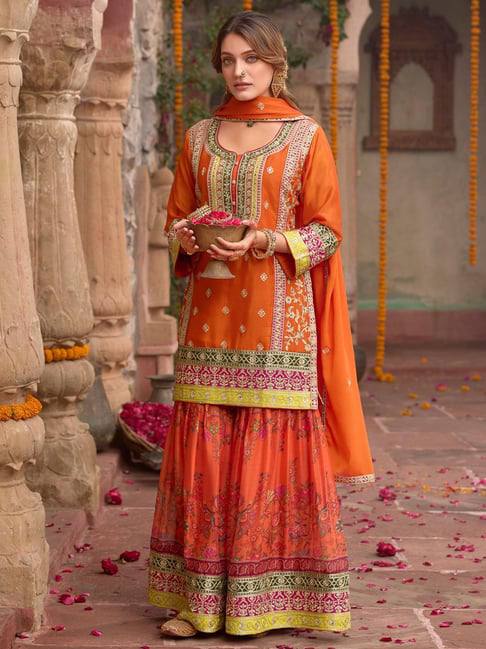 Beautiful Embrodered Designer Pakistani Sharara Suit