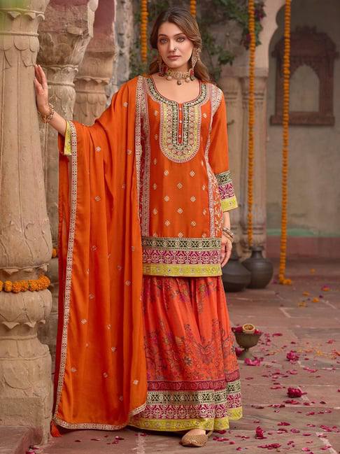 Beautiful Embrodered Designer Pakistani Sharara Suit