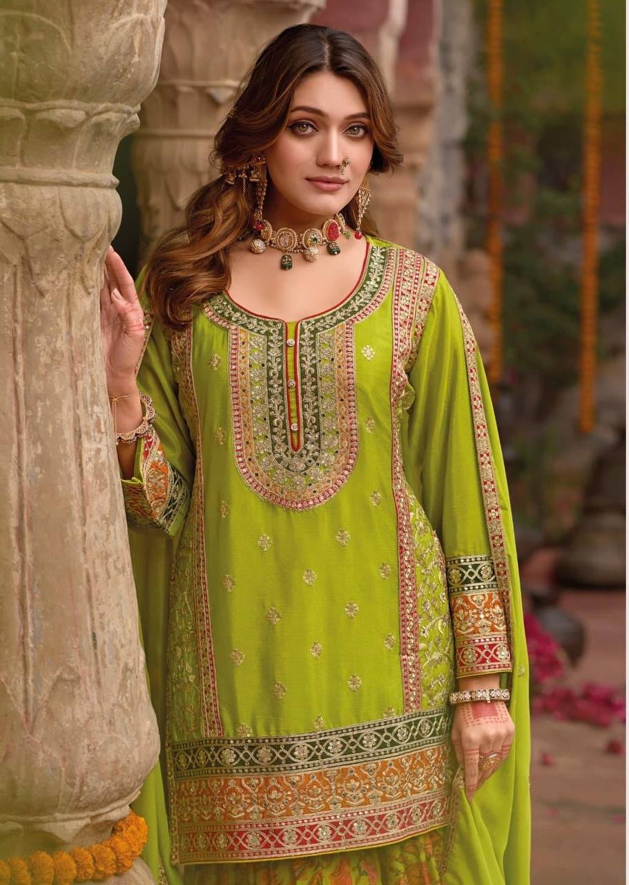 Beautiful Embrodered Designer Pakistani Sharara Suit