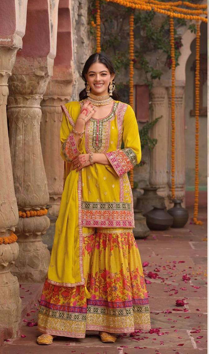 Beautiful Embrodered Designer Pakistani Sharara Suit