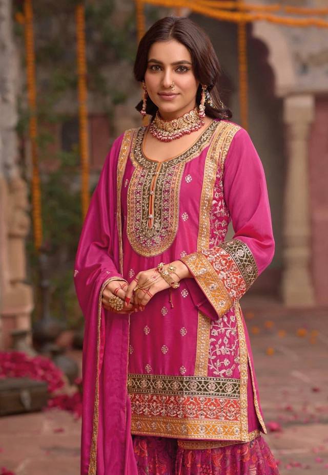 Beautiful Embrodered Designer Pakistani Sharara Suit