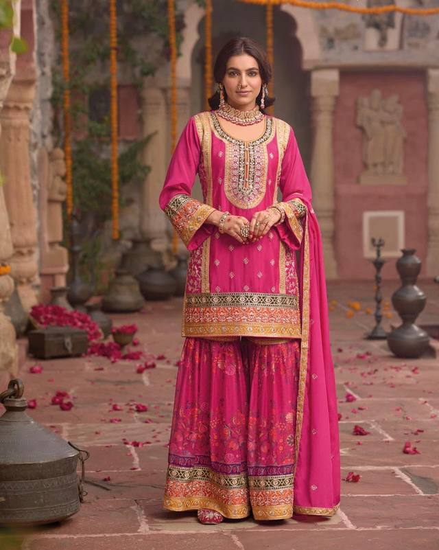 Beautiful Embrodered Designer Pakistani Sharara Suit
