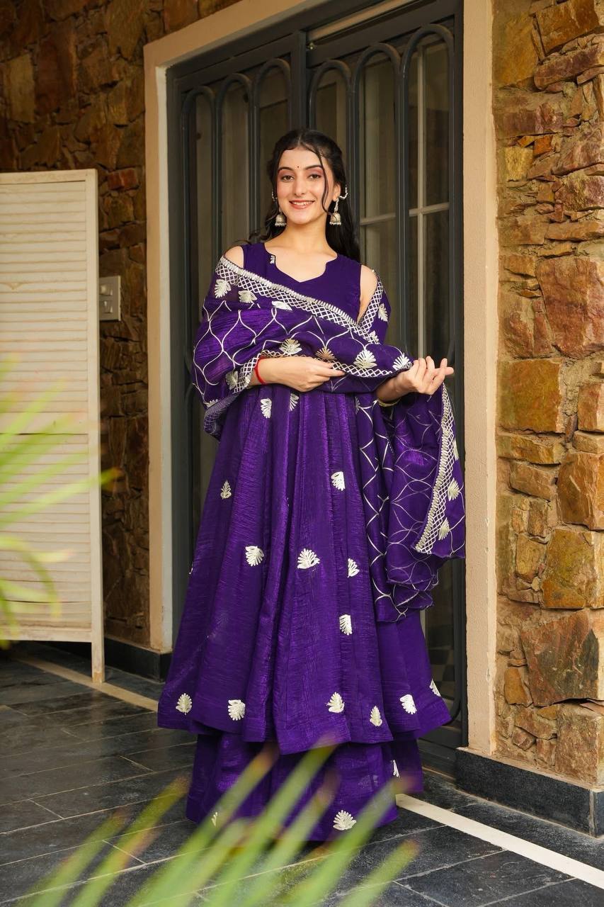 Royle Blue Color Designer Gown WIth Palazzo Suit