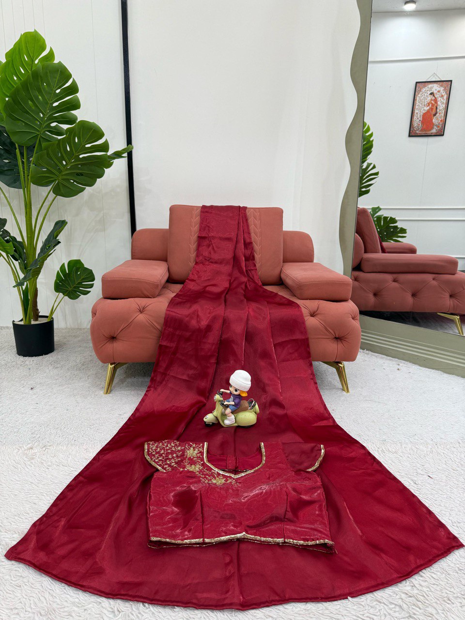 Beautiful Maroon Color Jimmy Chu Silk Designer Saree