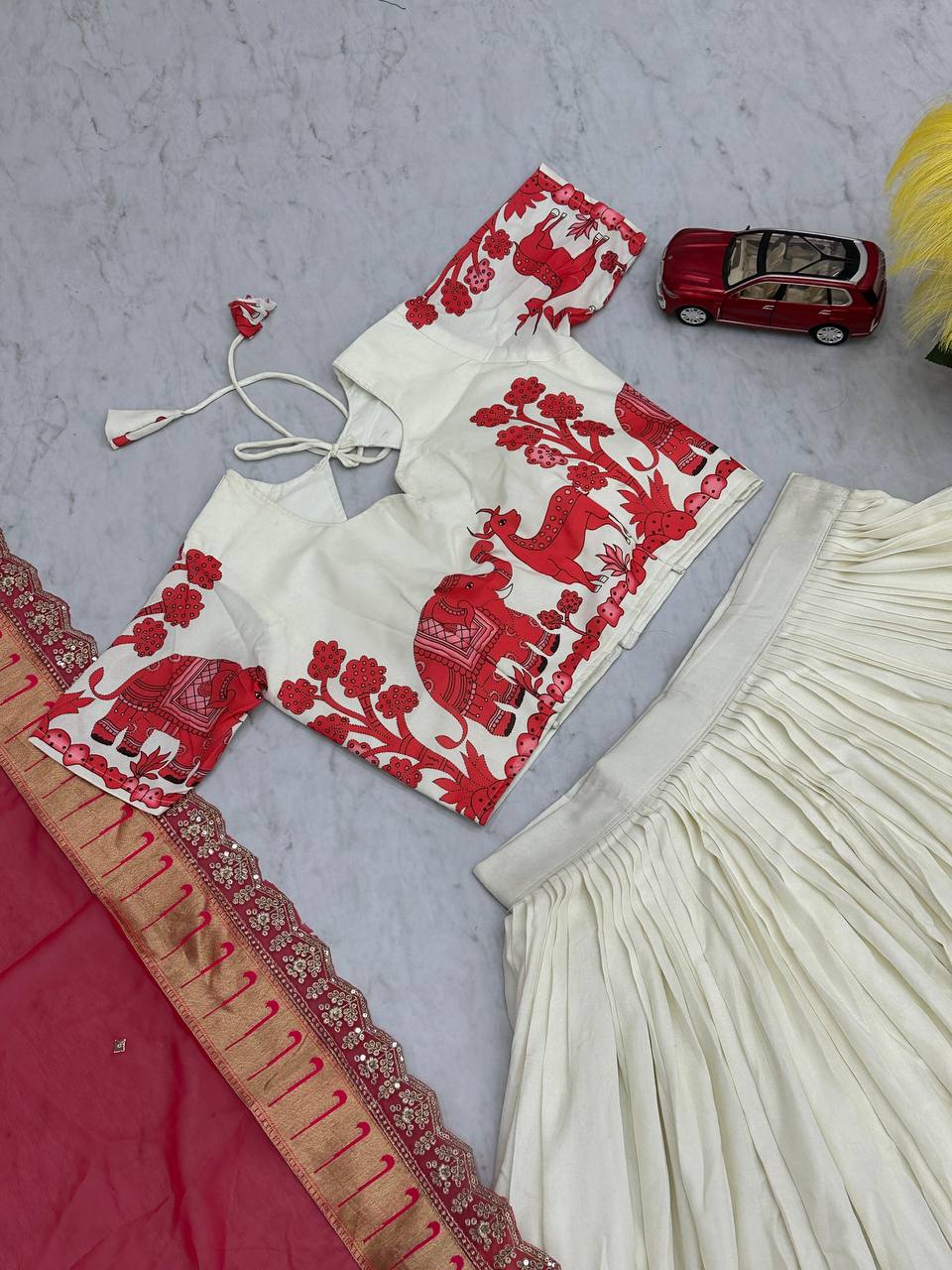 Gorgeous Pink Color Cotton With Kalamkari Printed Designer Lehenga Choli
