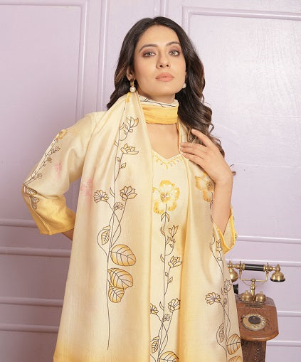 Fabulous Yellow Hand Work Kurti Pair