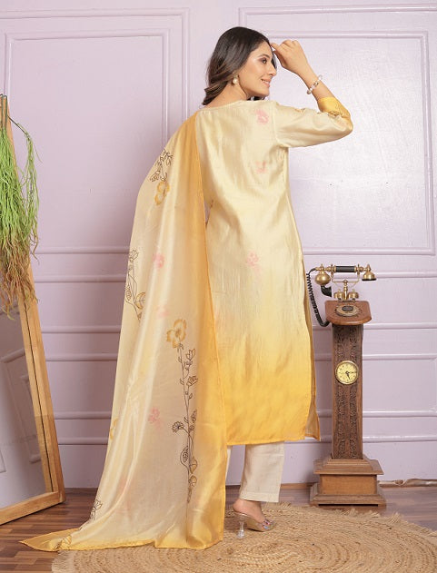 Fabulous Yellow Hand Work Kurti Pair