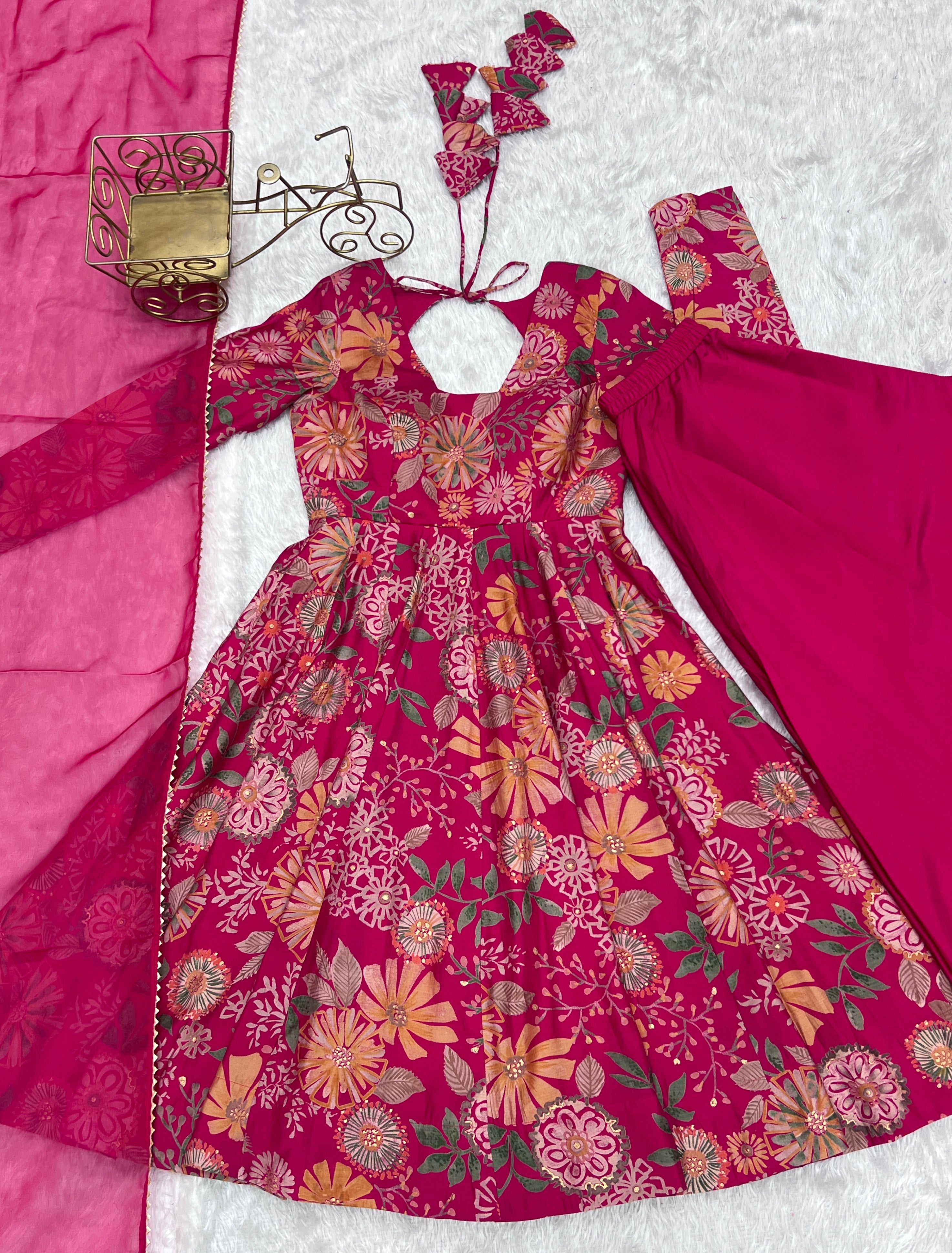 Ceremony Wear Pink Color Chanderi Designer Palazzo Suit