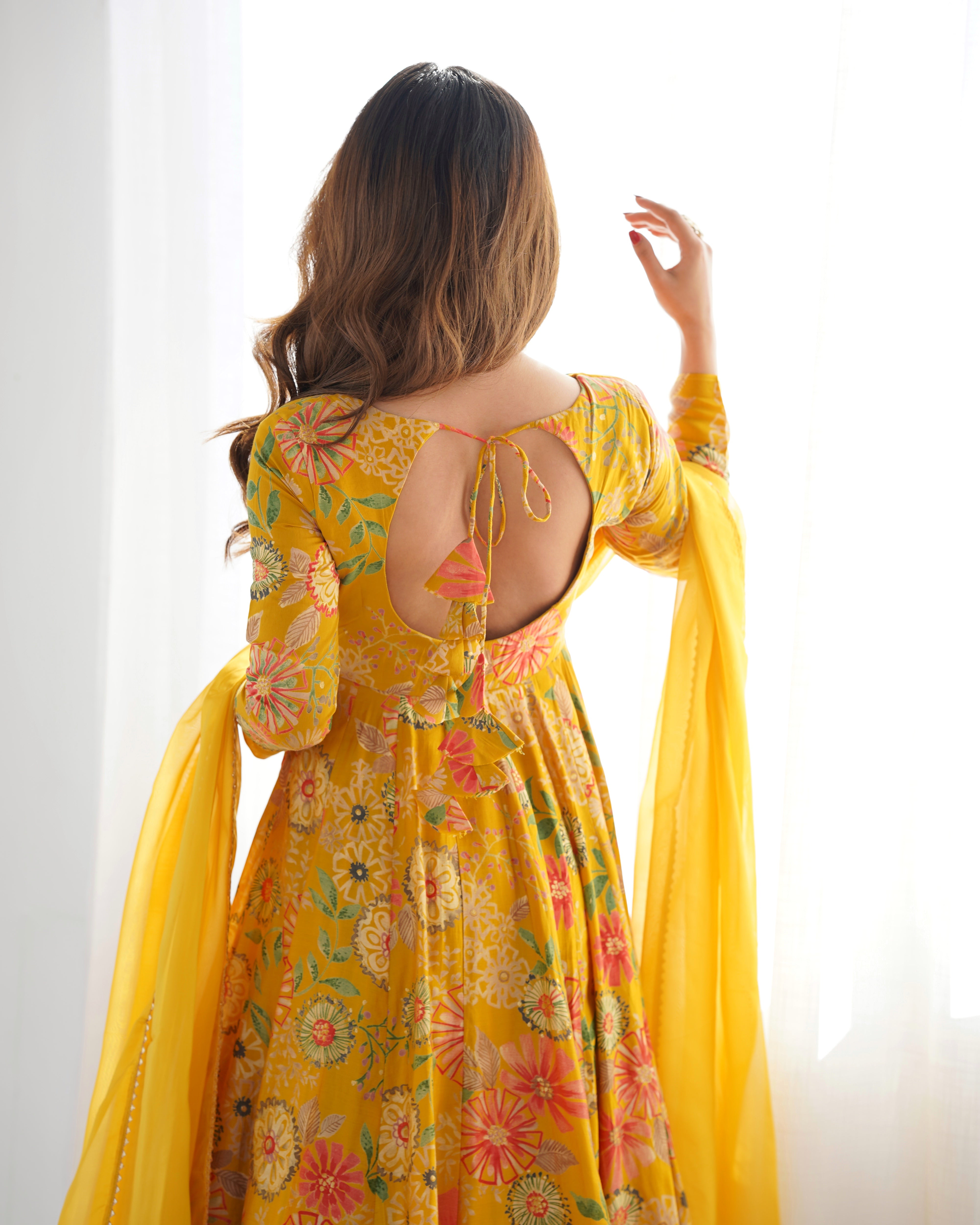 Haldi Wear Yellow Color Chanderi Designer Palazzo Suit