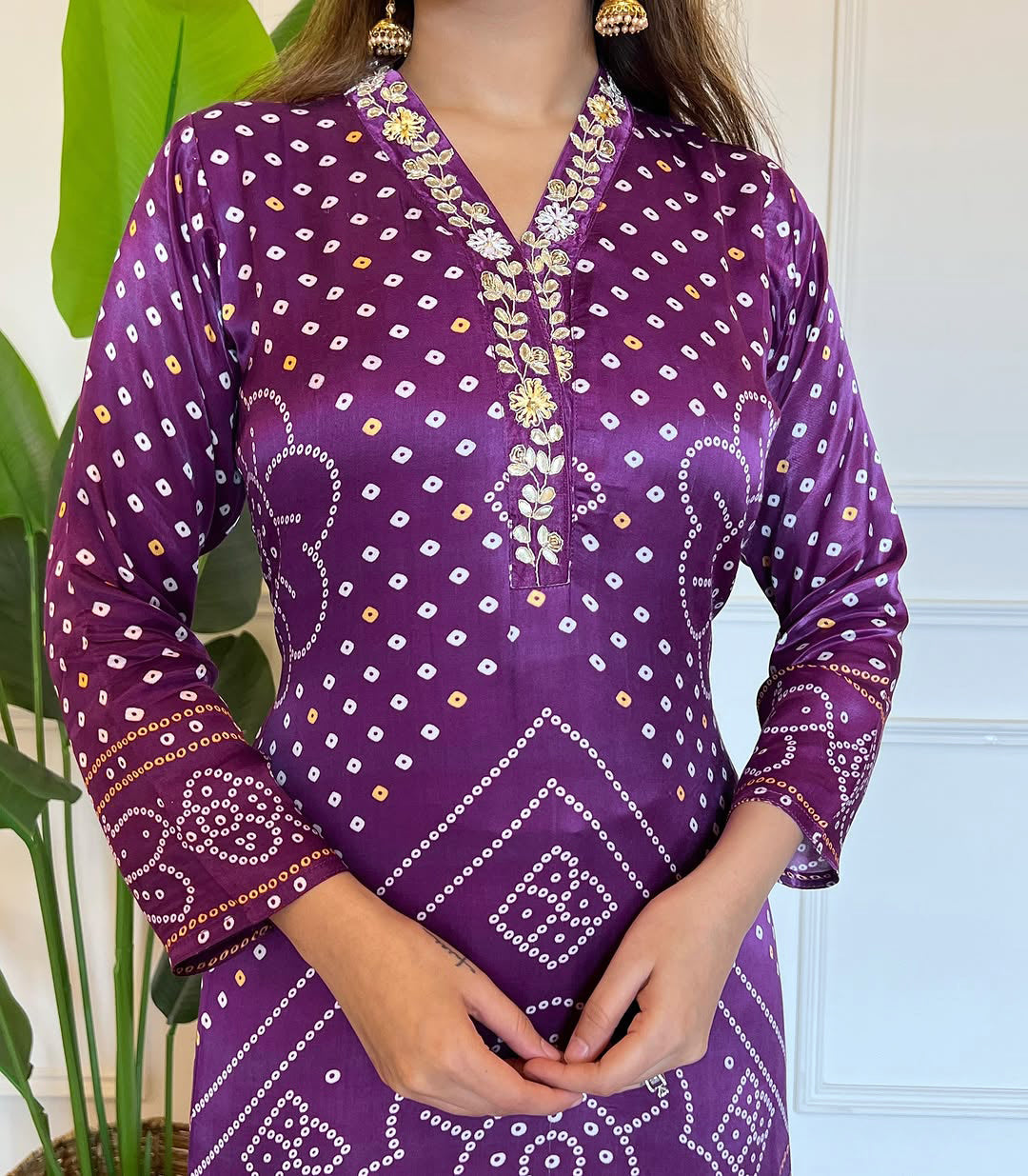 Casual Wear Purple Color Viscose And Position Print With Embroidery Work Beautiful Kurta Set