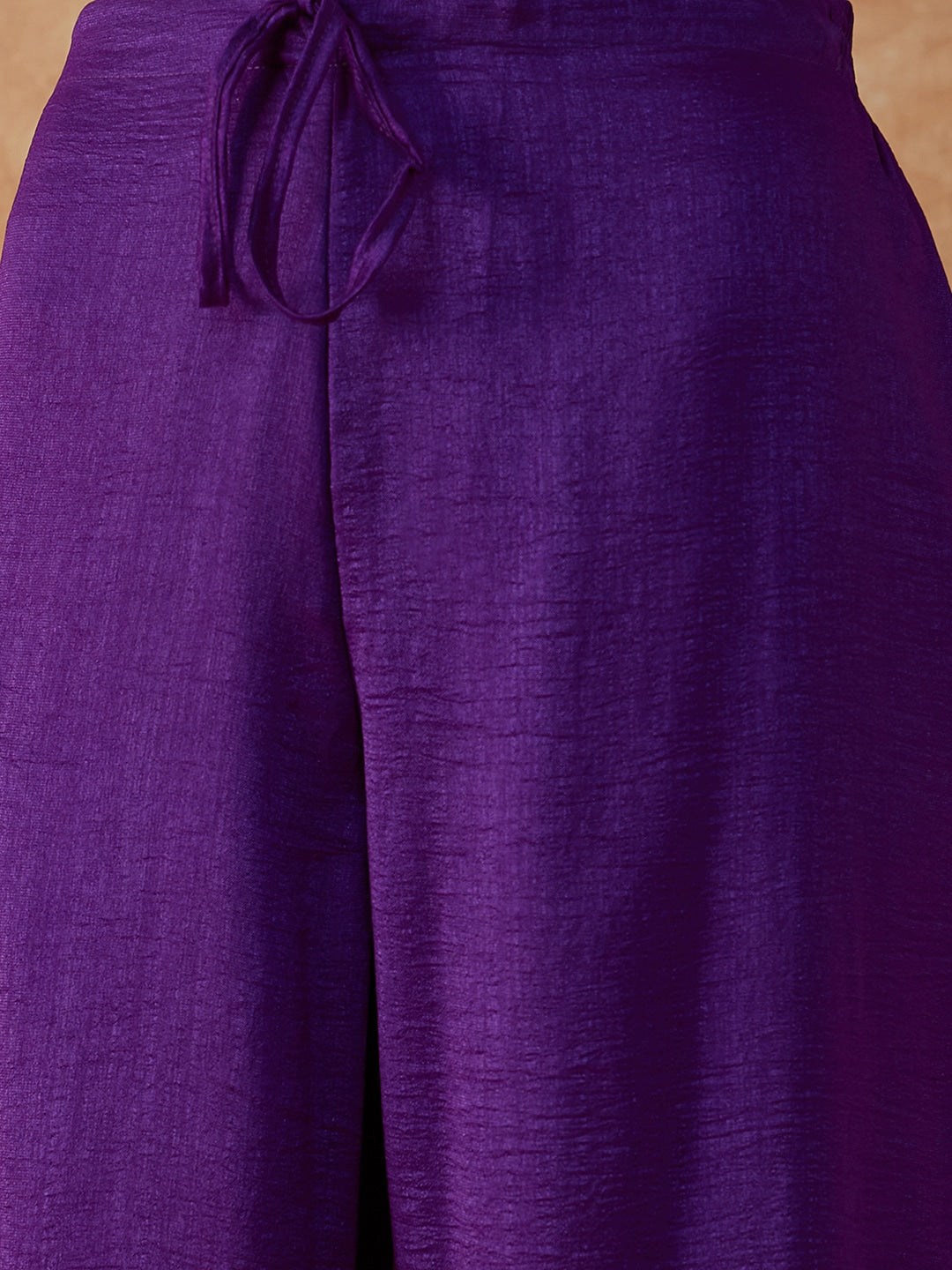 Beautiful Purple Color Designer Embroidery Vichitra Silk Kurta Set